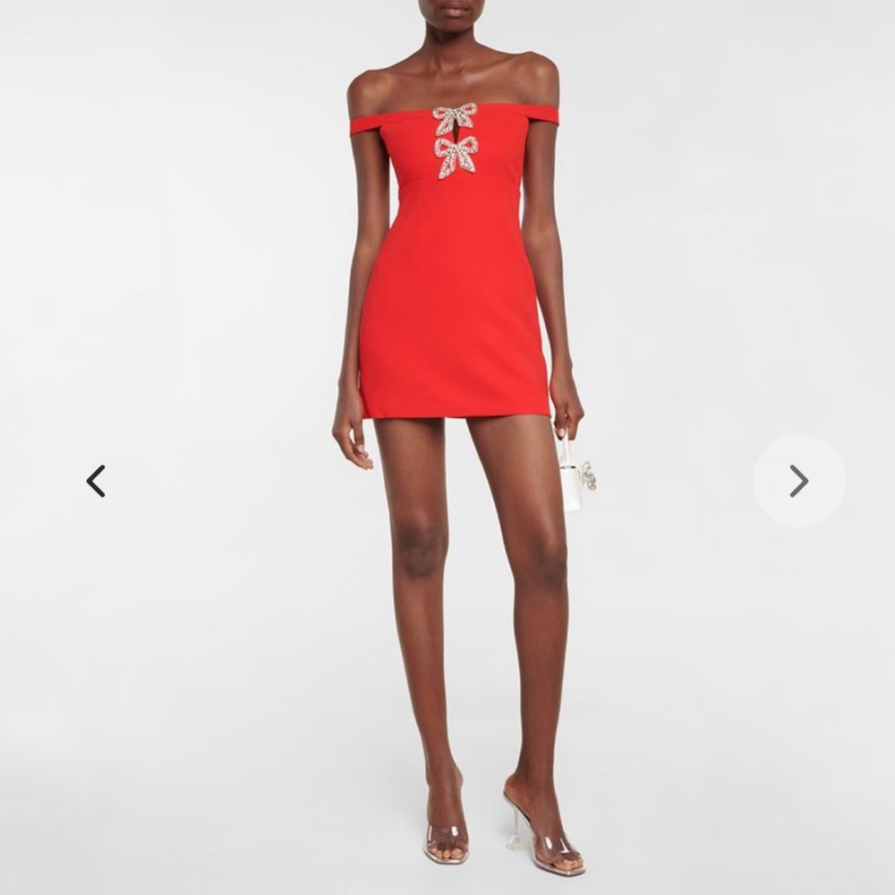 Self-portrait red crepe bow mini dress, size 10